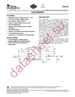 TPS63700DRCR datasheet  